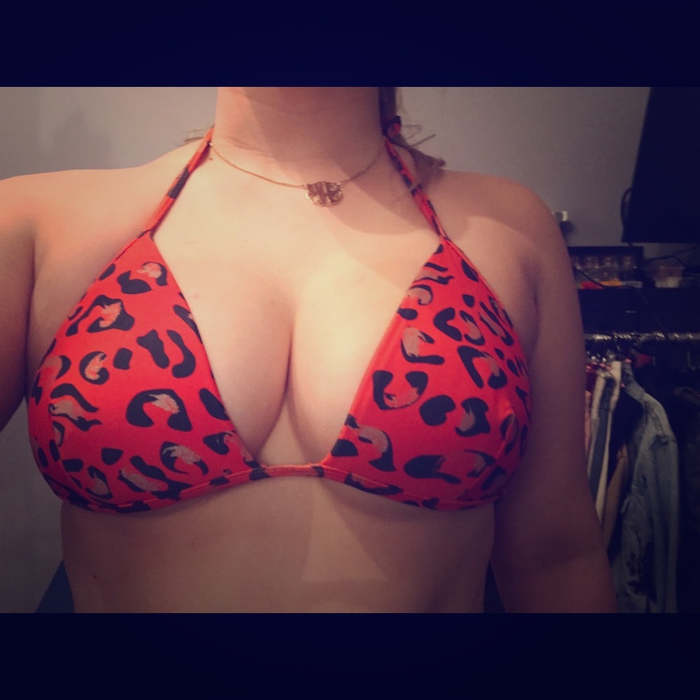 orange cheetah bikini top